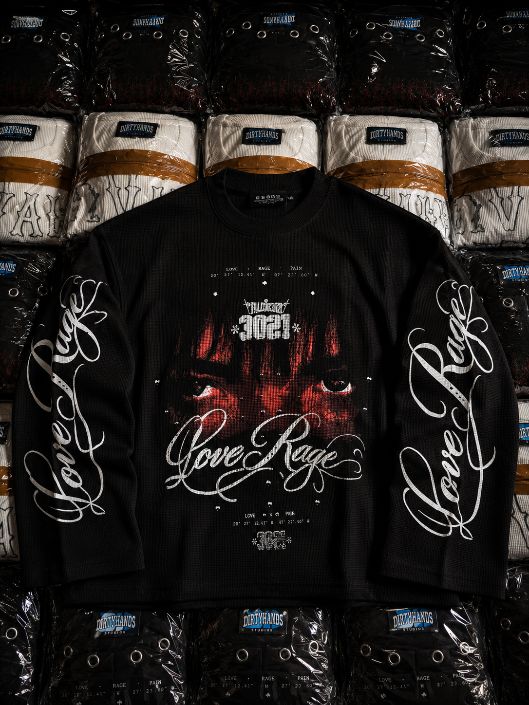 Waffle Boxy Fit T-shirt - Love Rage