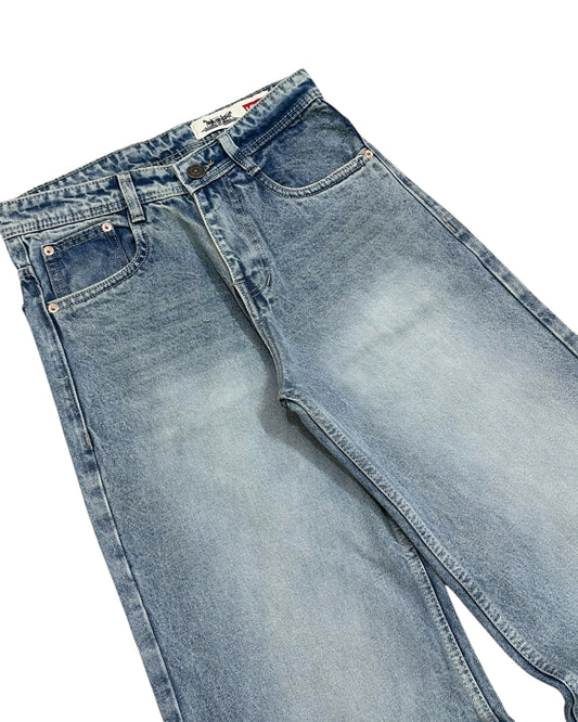 Light Green Tint Baggy Wide Fit Jeans