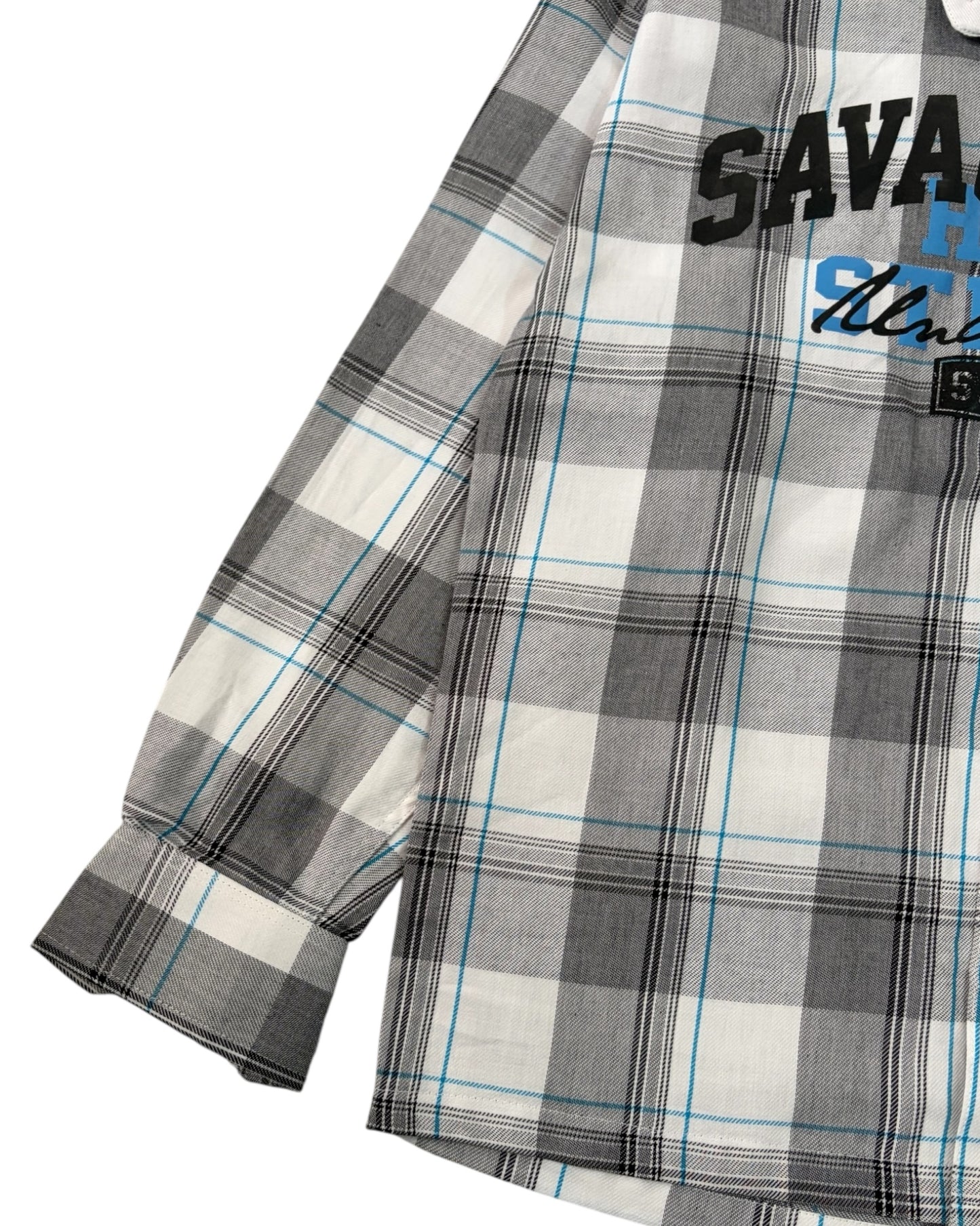 White Savage Base Boxy Check Shirt