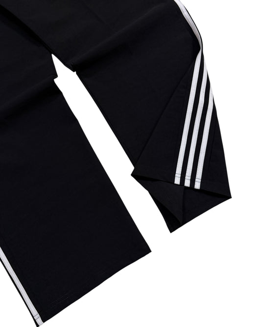 Relaxed Straight Stripes Track Pant - Black White