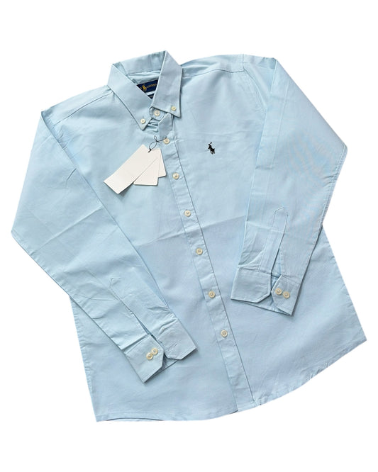 Oxford Pure Cotton Shirt - Ice Blue