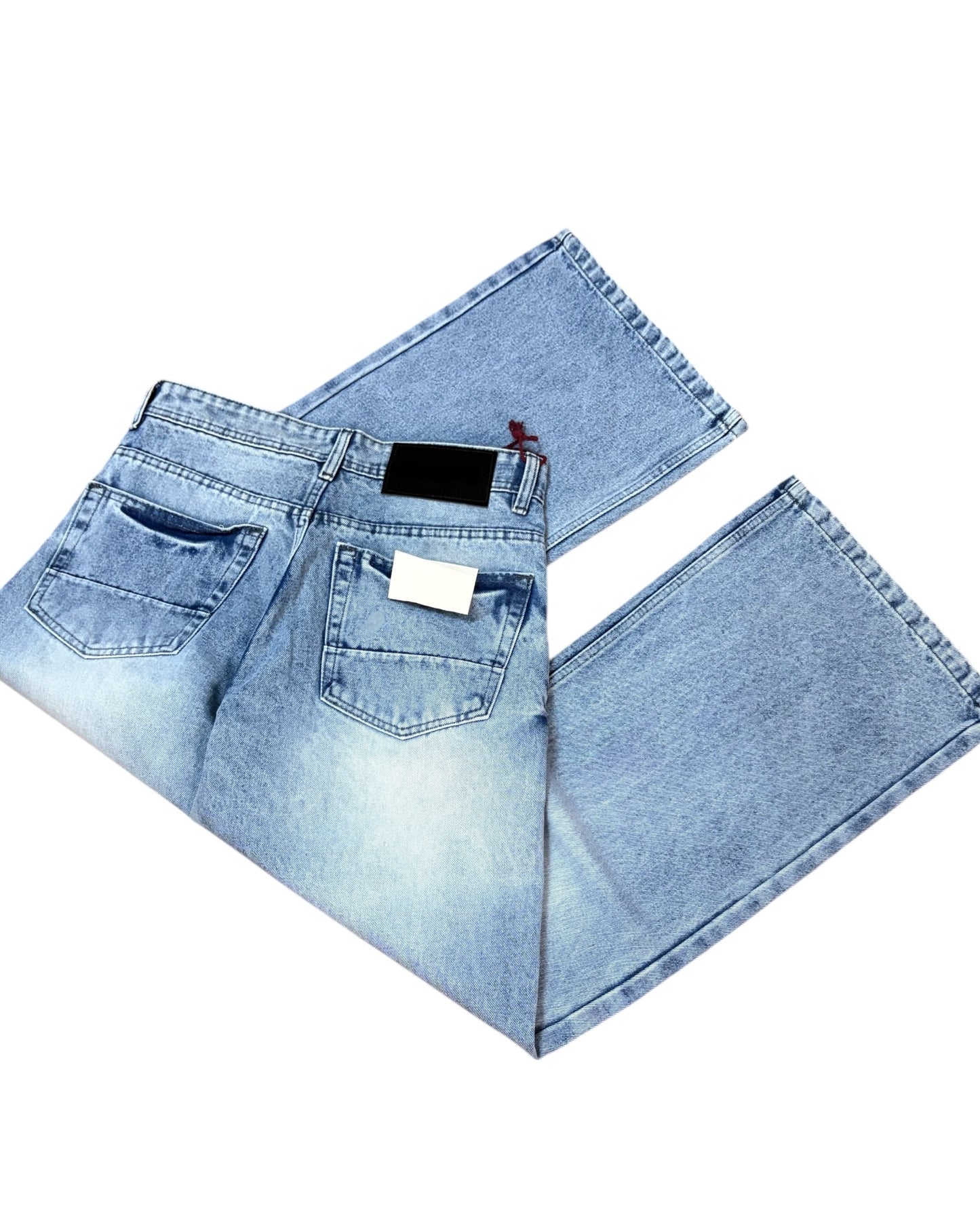Light Blue Faded Wide Fit Jeans