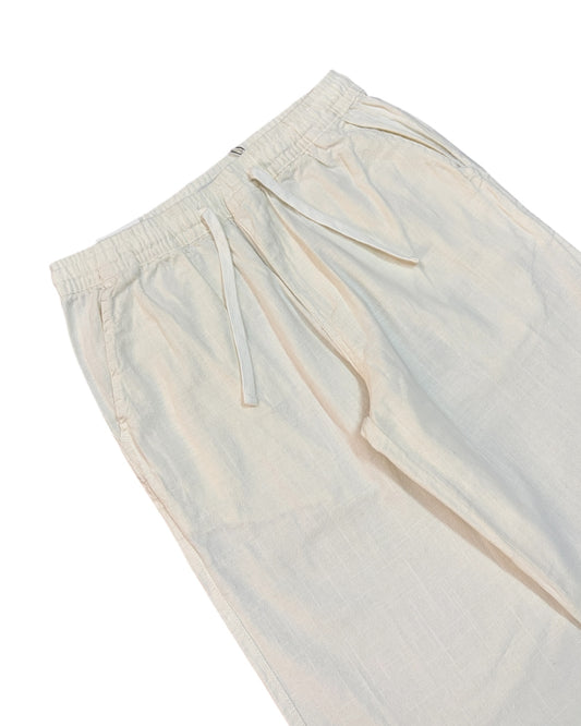 Linen Baggy Pants - White