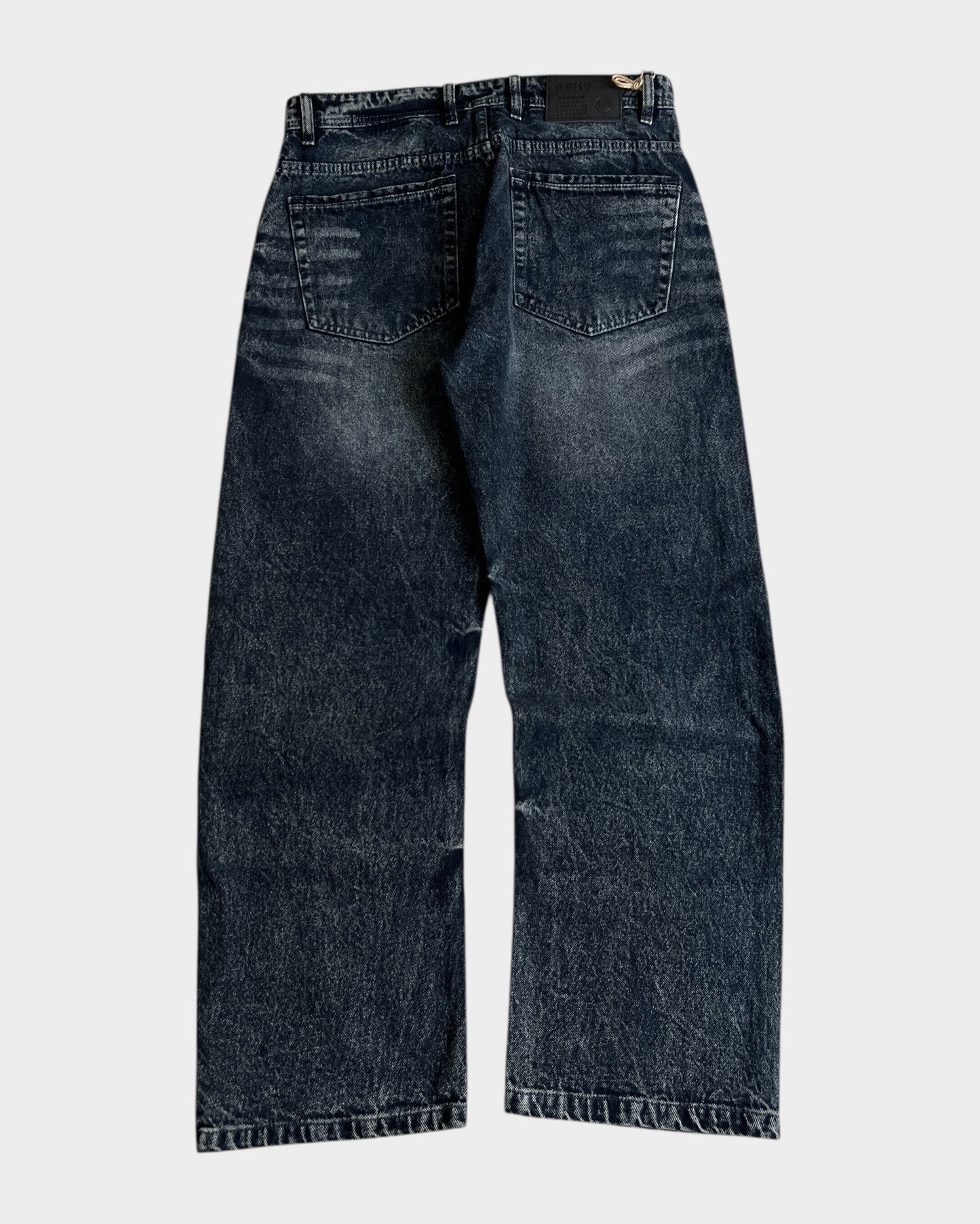 Midnight Dark Grain Baggy Denim