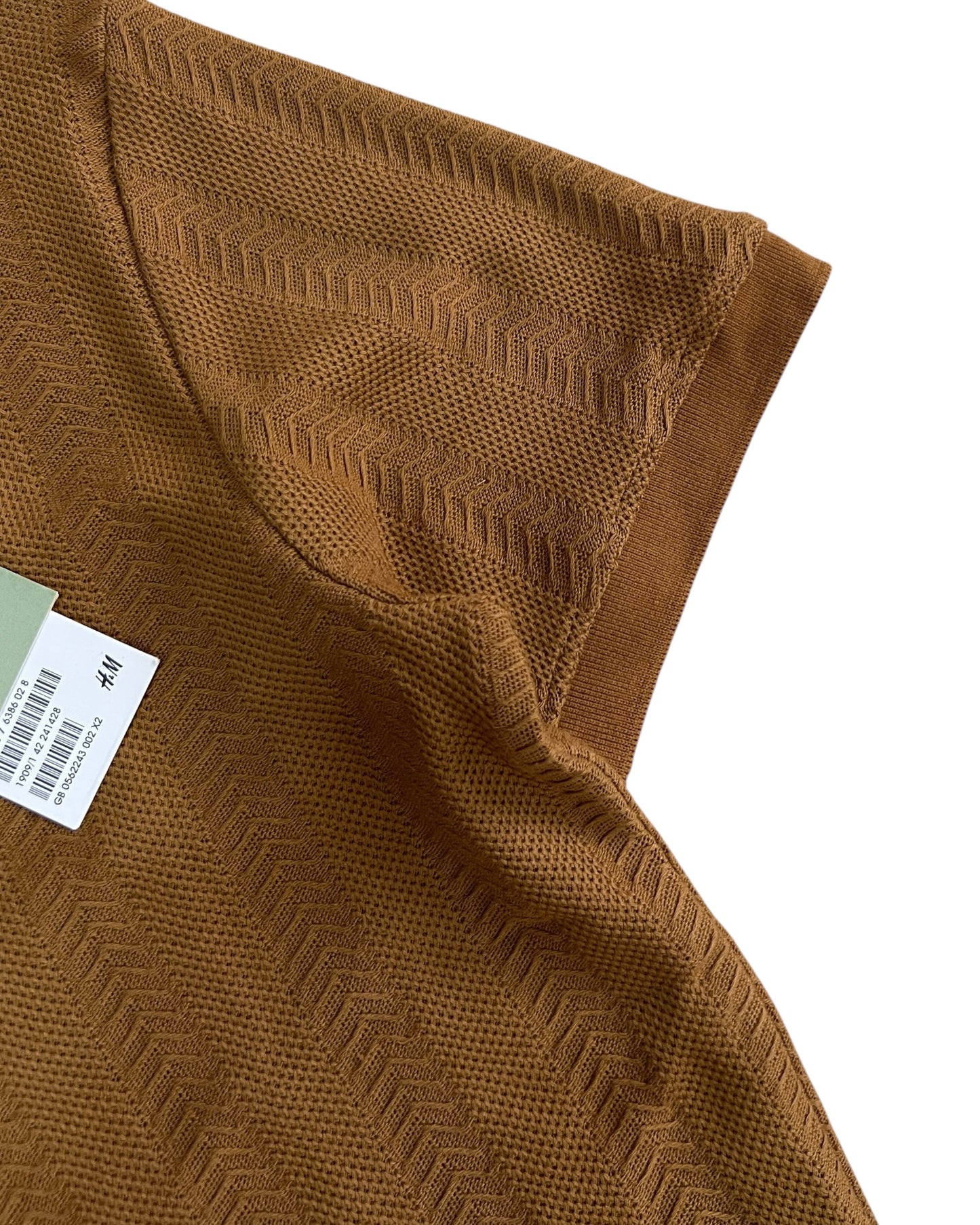 Knitted Cotton T-shirt - Wheat Brown