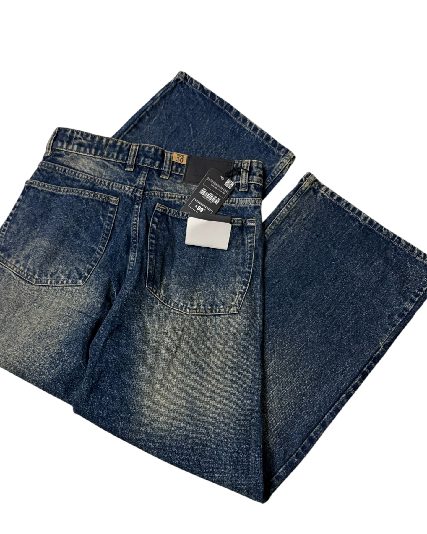 Dark Blue Vintage Wide Fit Jeans