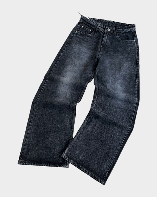 Dark Charcoal Baggy Wide Denim
