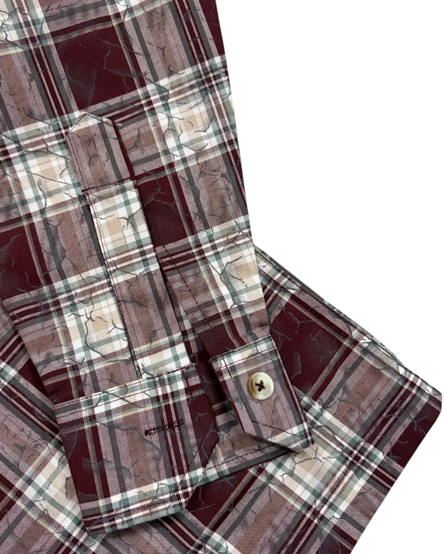 Dusty Check Boxy Shirt - Maroon