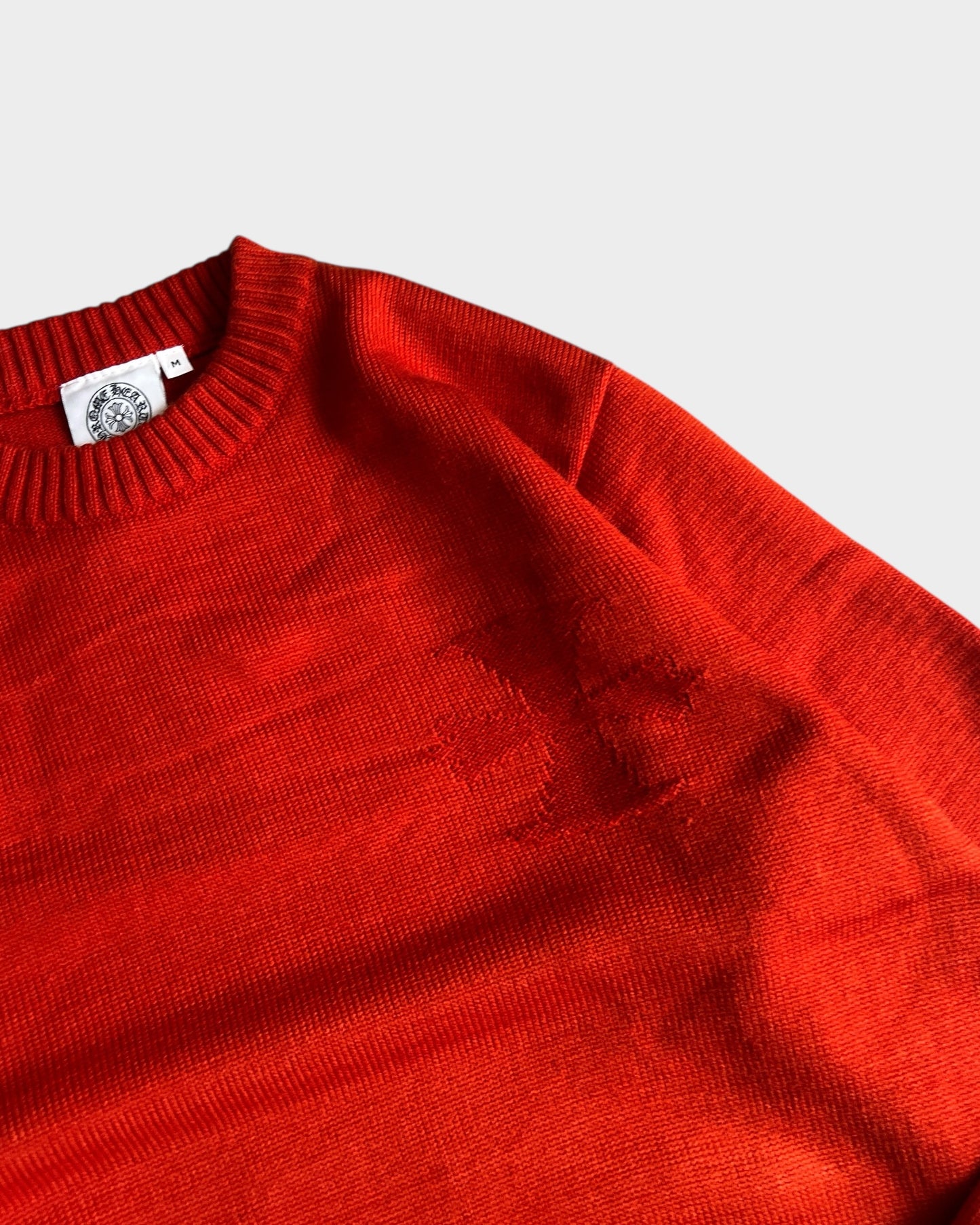 CH Leather Cross Patch Sweater - Rust Red