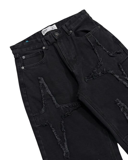 Original Star Frayed Baggy Jeans - Black