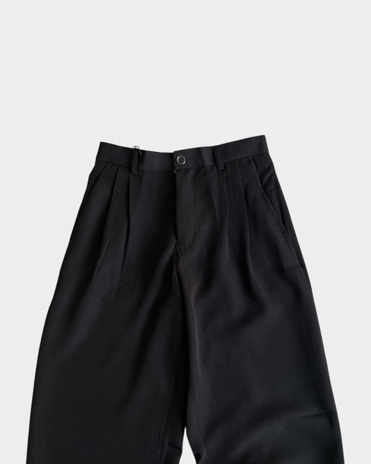 Baggy Pleated Trouser - Black