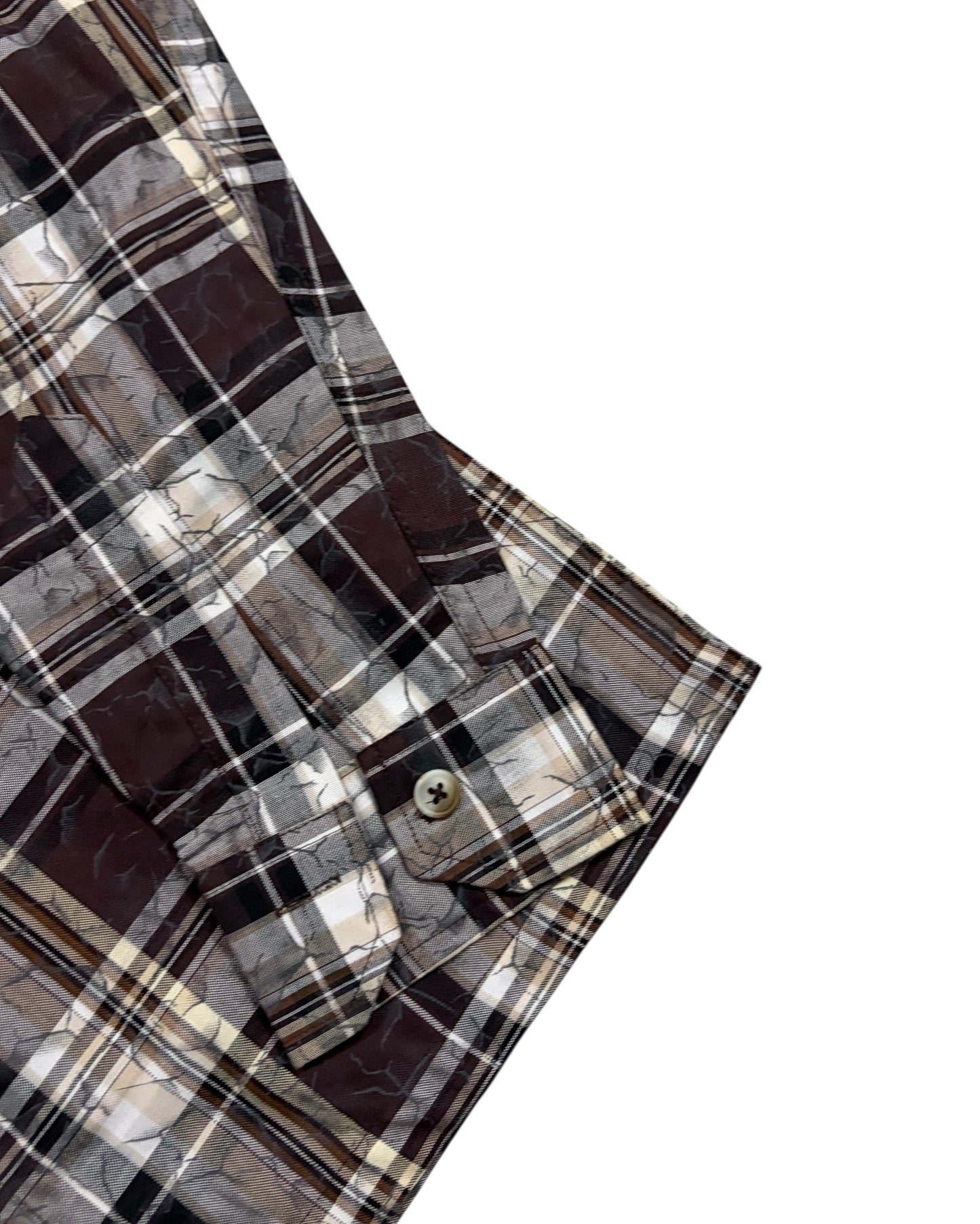 Dusty Check Boxy Shirt - Wine Brown