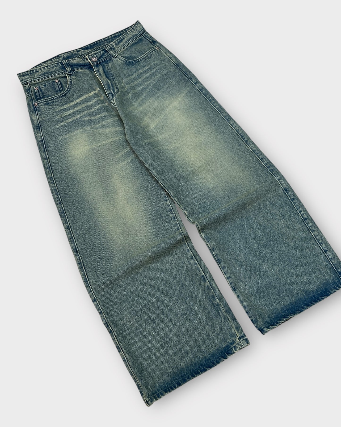 Green Tint Vintage Wide Leg Denim