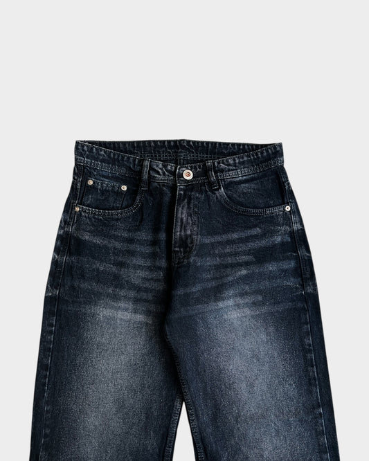 Midnight Black Fade Baggy Denim