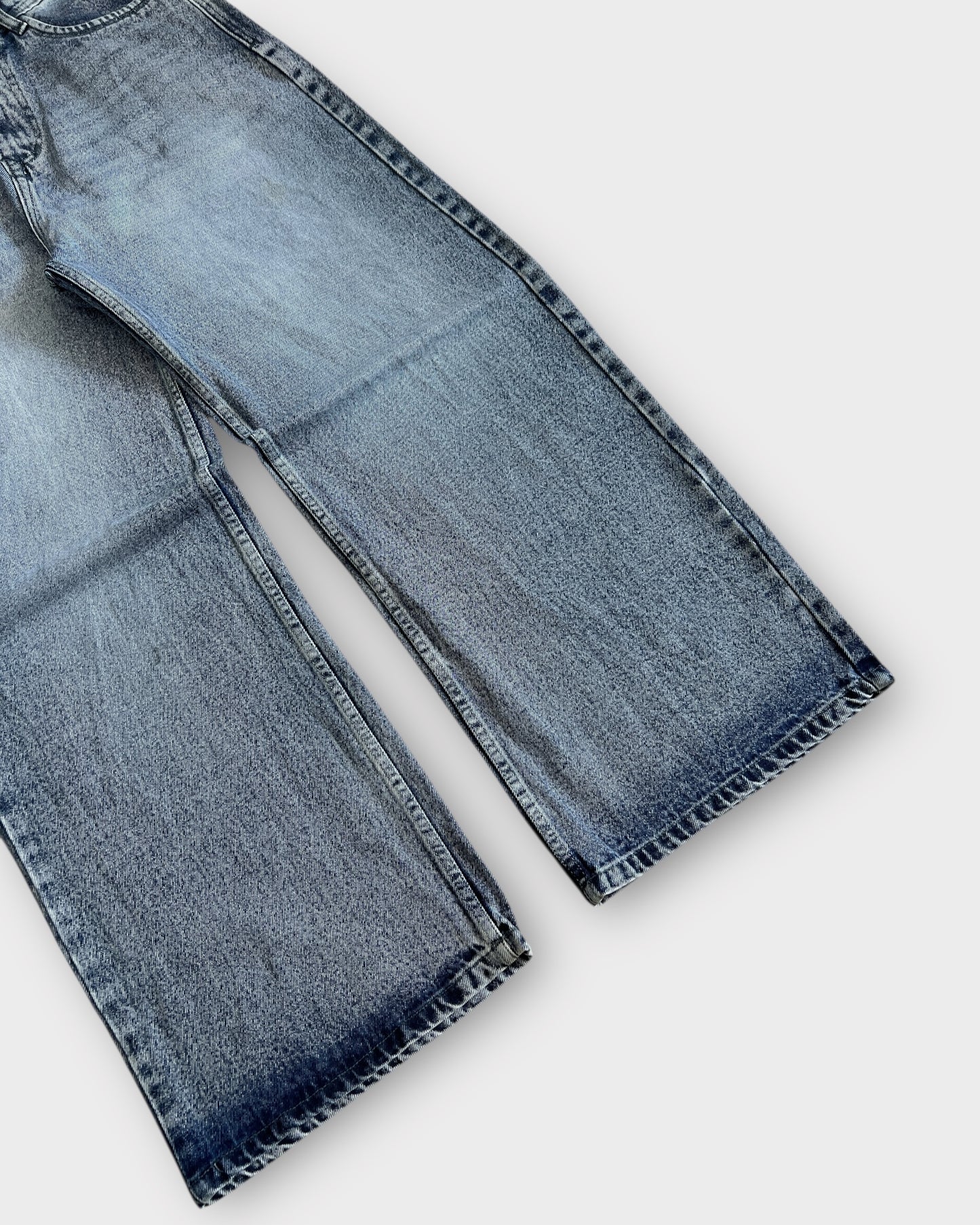 Stonewash Light Baggy Wide Leg Jeans