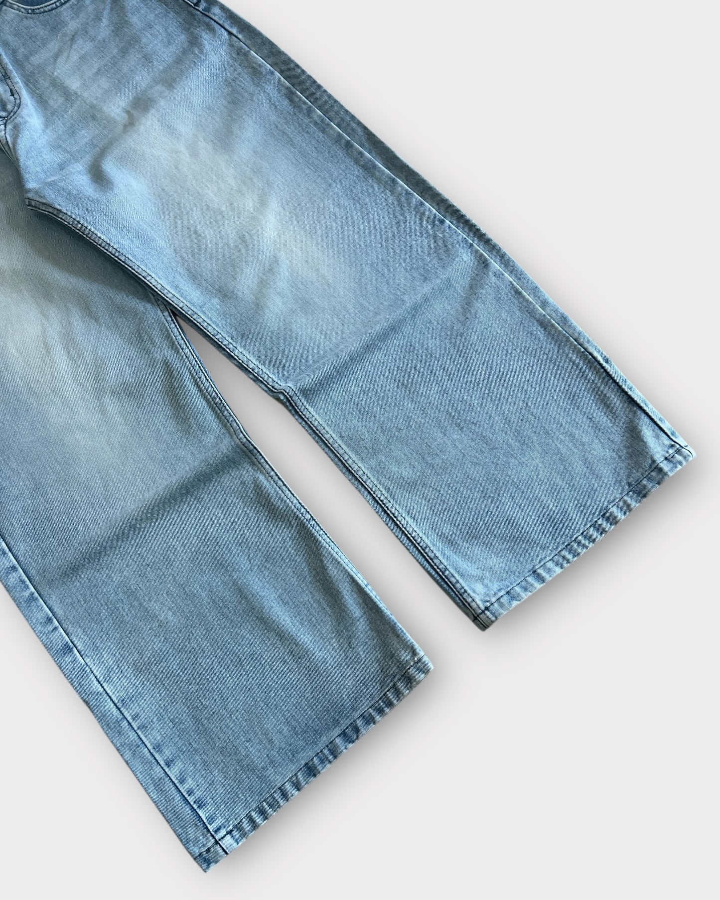 Ice Blue Baggy Wide Leg Jeans