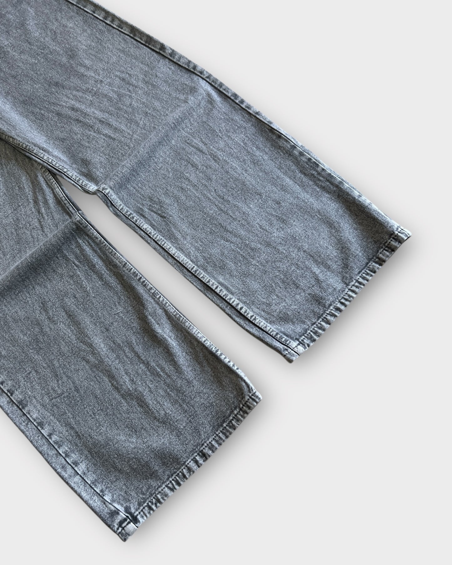 Ash Grey Baggy Wide Leg Jeans