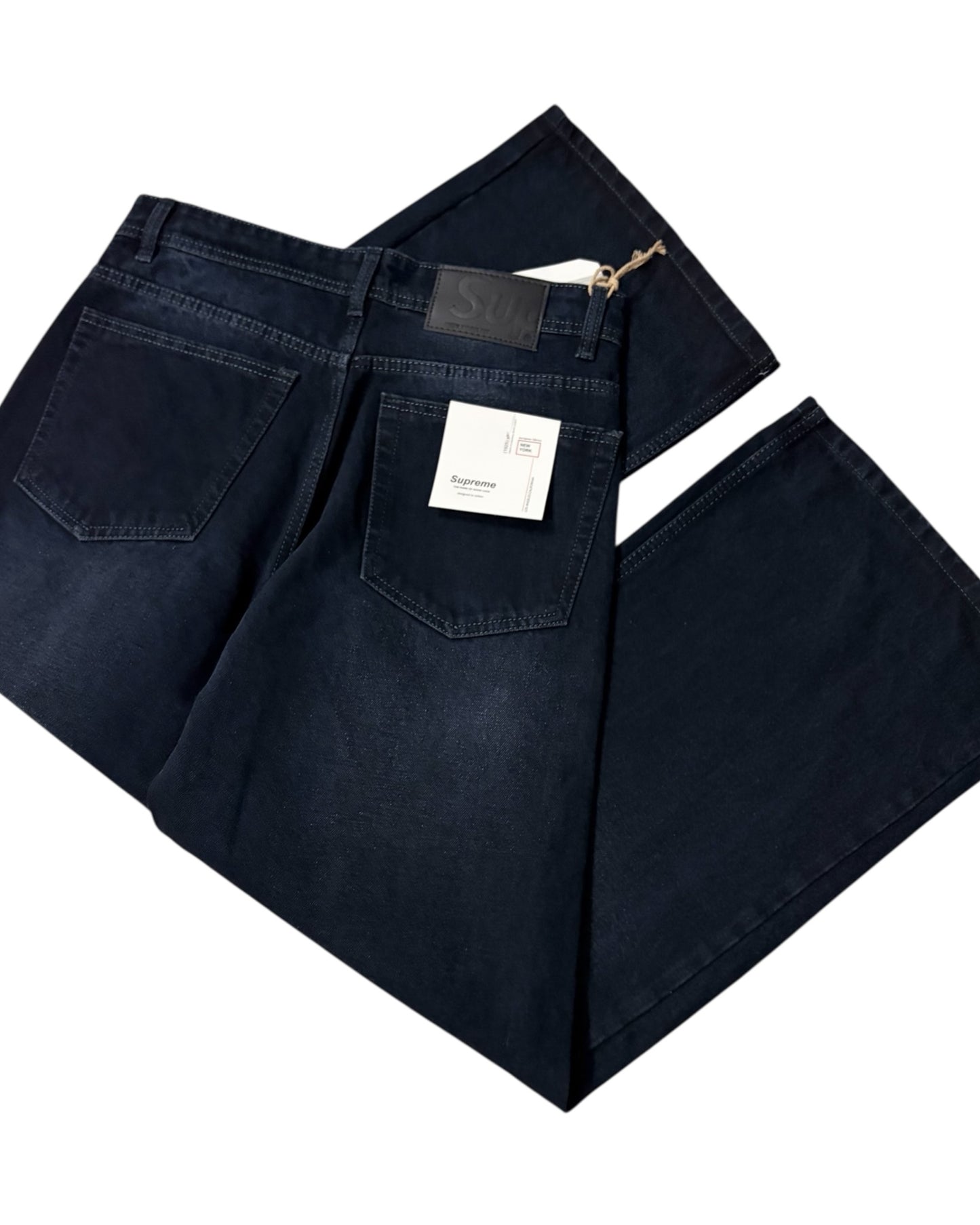 Dark Black Faded Baggy Wide Fit Jeans