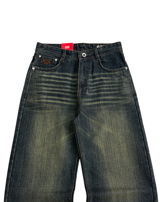 Olive Tint Vintage Faded Wide Fit Denim