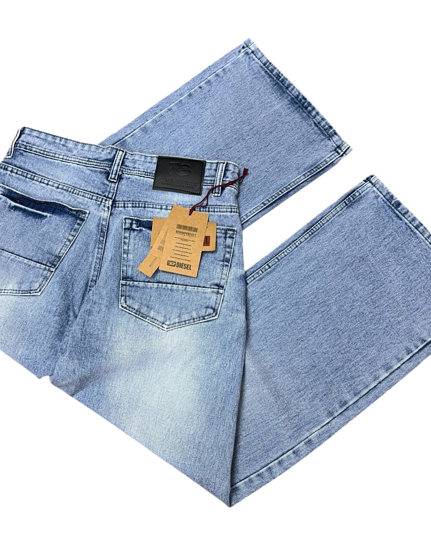 Light Blue Faded Wide Fit Jeans