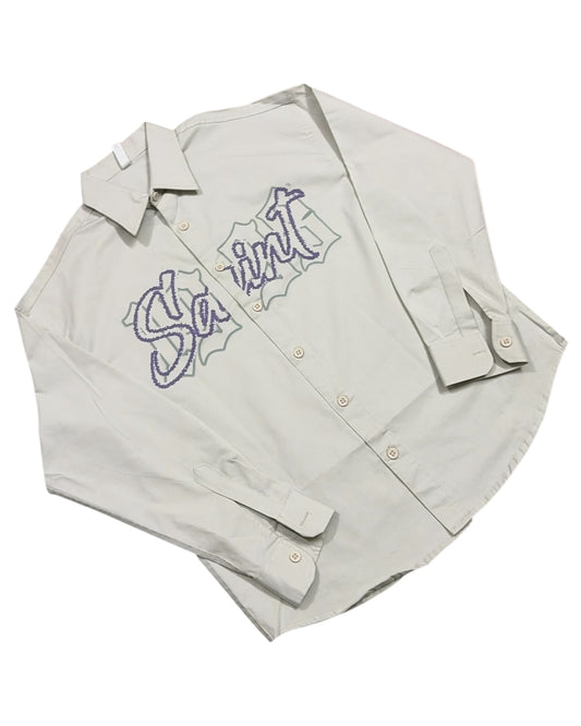 Saint Heavy Loose Baggy Shirt - Off-White