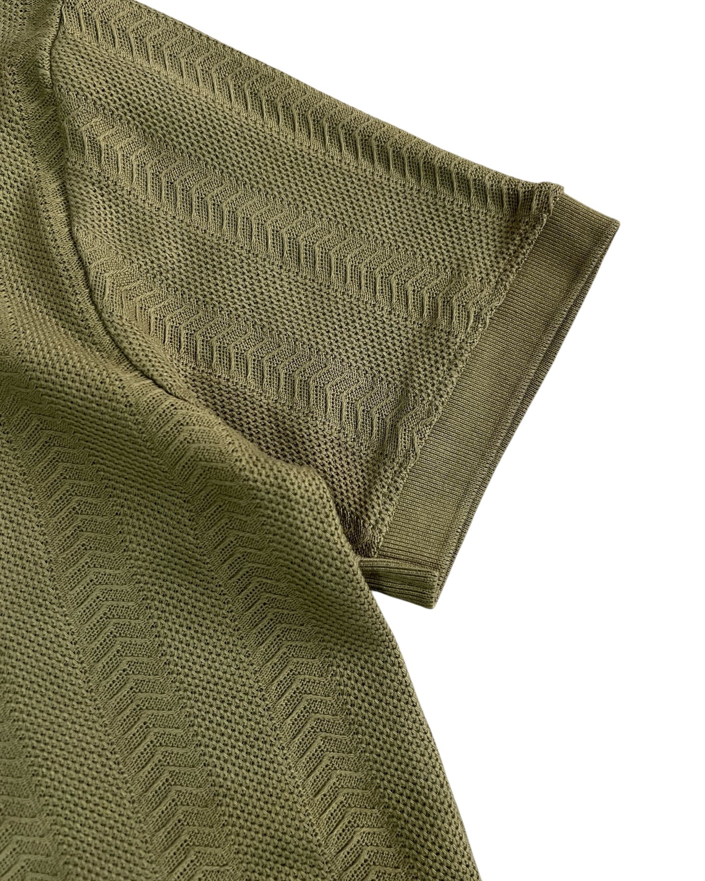 Knitted Cotton T-shirt - Green