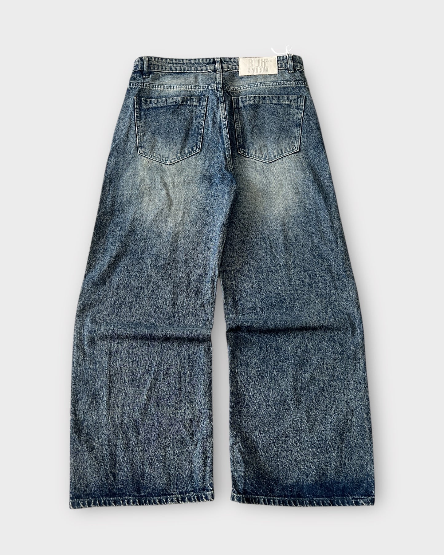 Vintage Wash Baggy Wide Leg Jeans