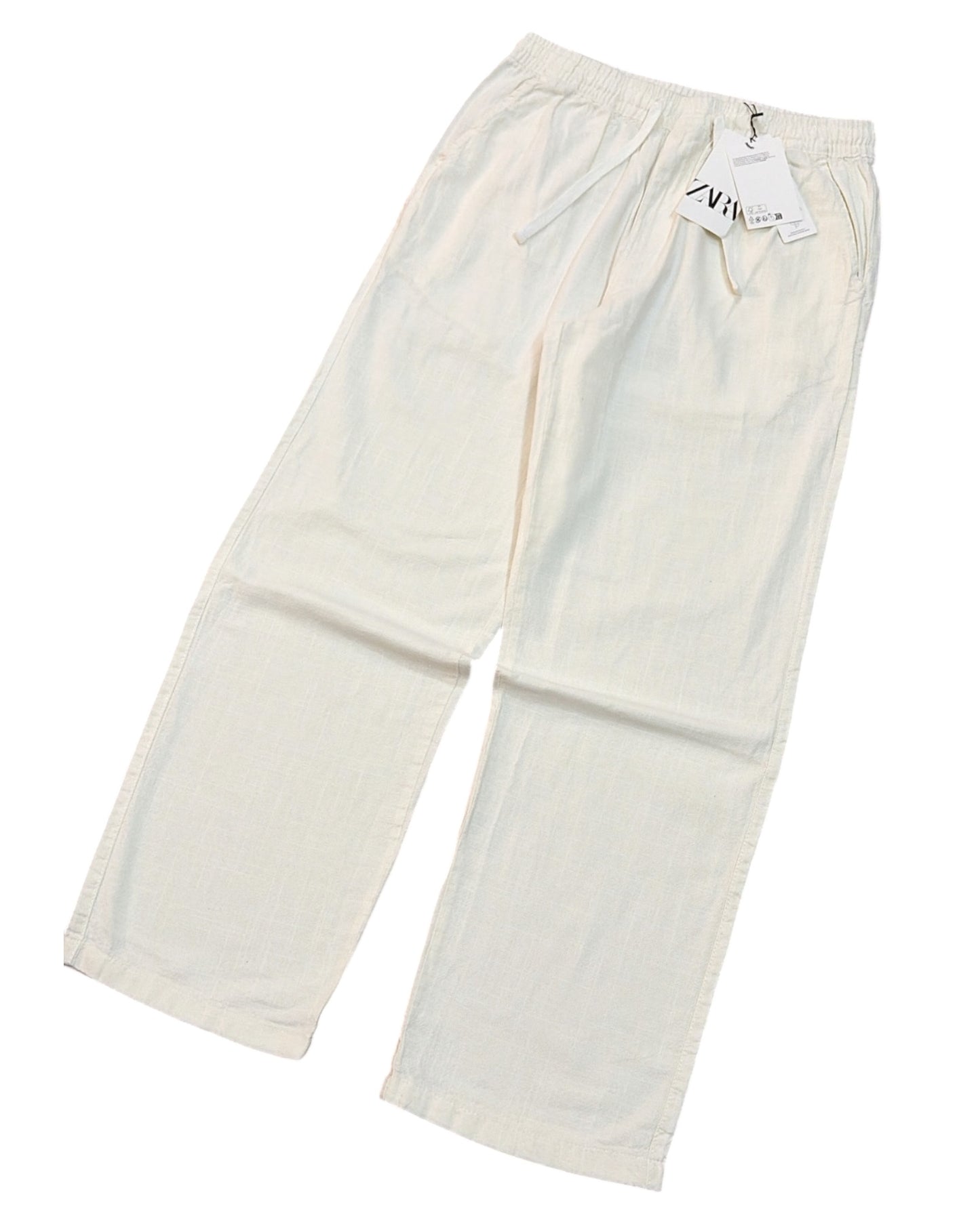 Linen Baggy Pants - White