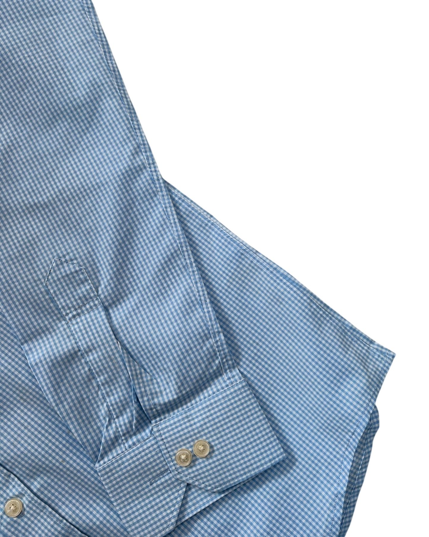 Micro-check Cotton Shirt - Blue