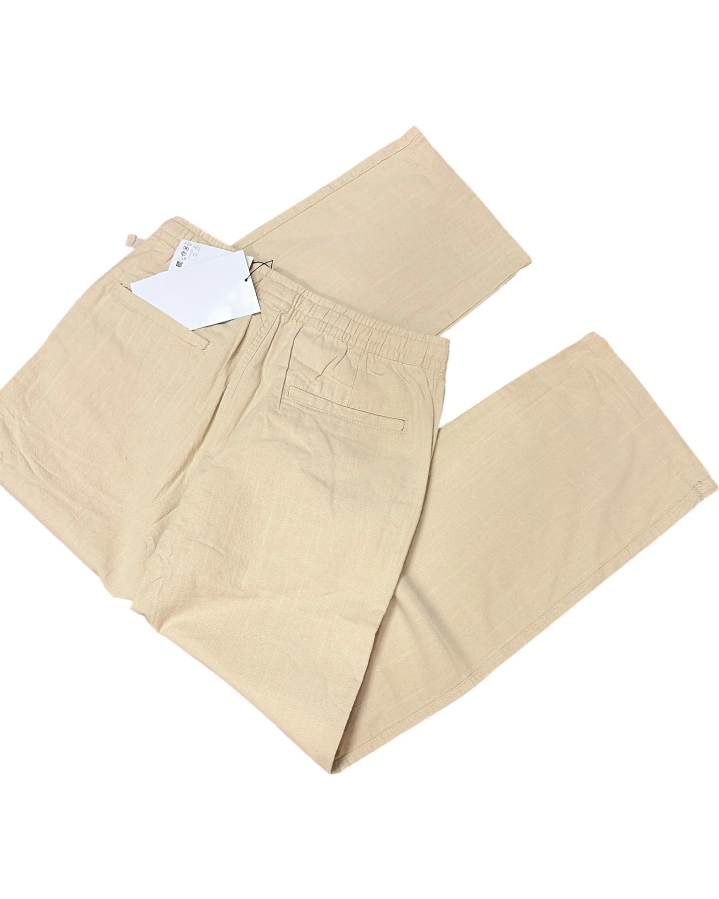 Linen Baggy Pants - Cream