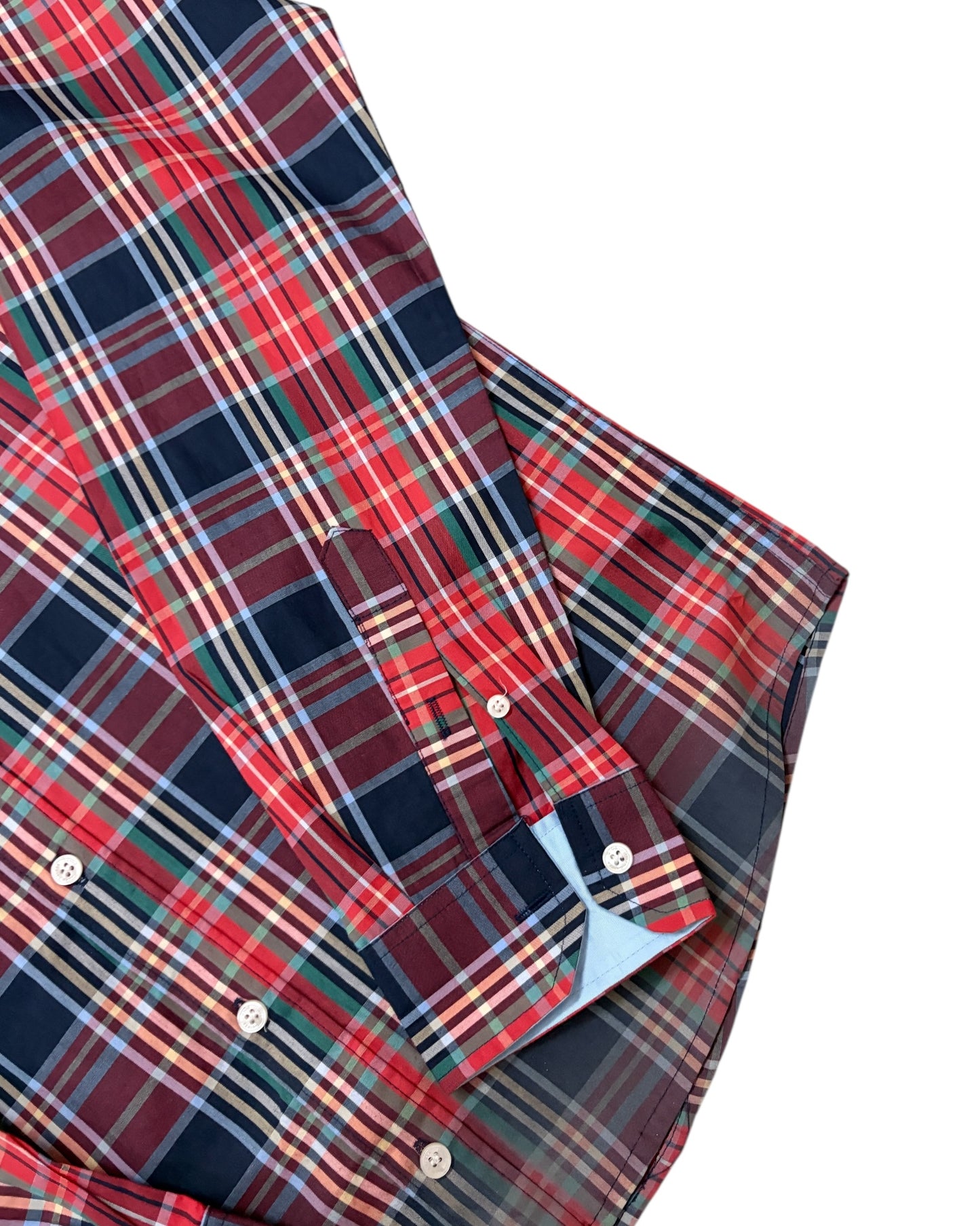 2 Shade Check Cotton Shirt -Red