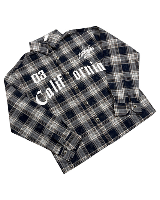 Dusty Check Boxy Shirt - Blue