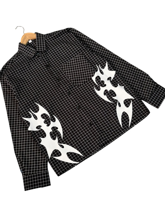 Black Check Boxy Pure Cotton Shirt