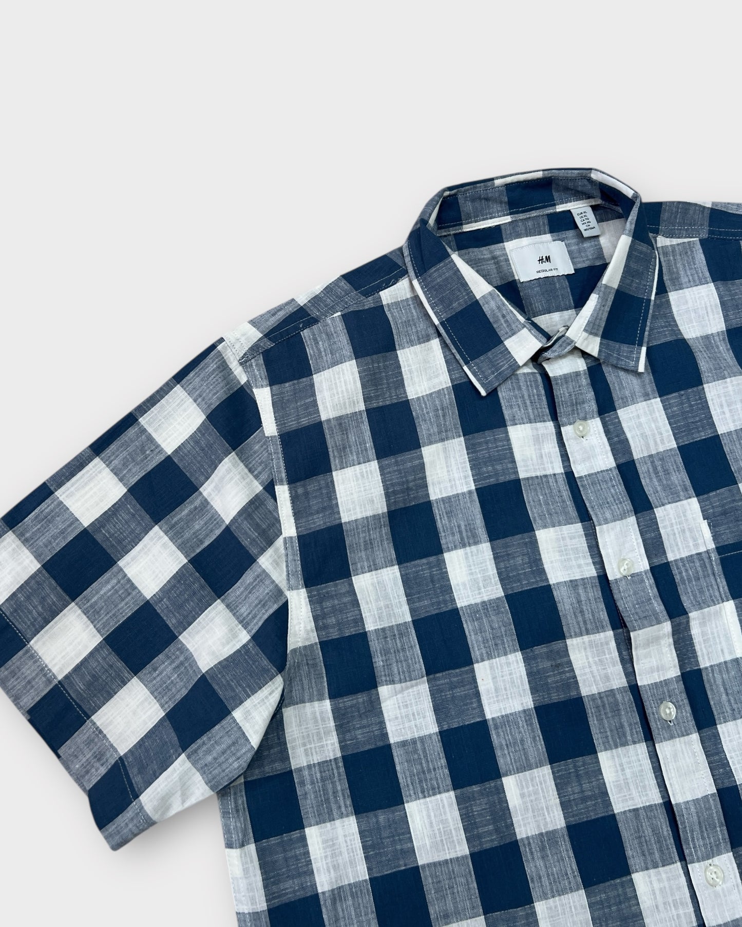 Blue Grid Boxy Shirt