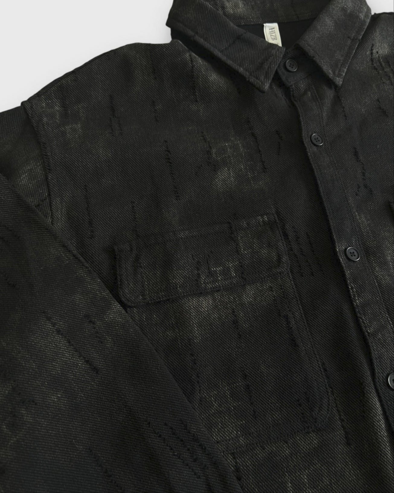 Faded Noir Denim Shacket