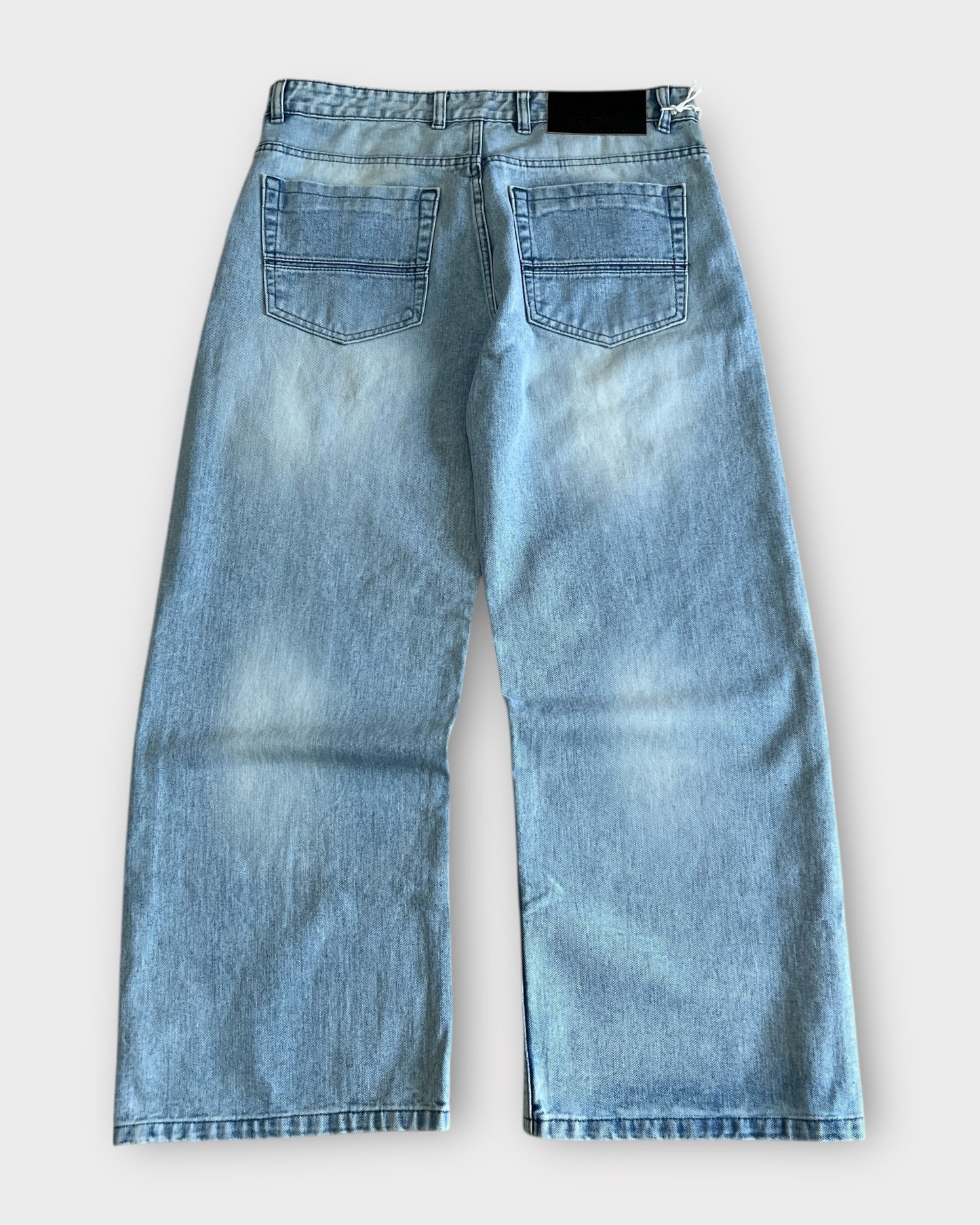 Ice Blue Baggy Wide Leg Jeans
