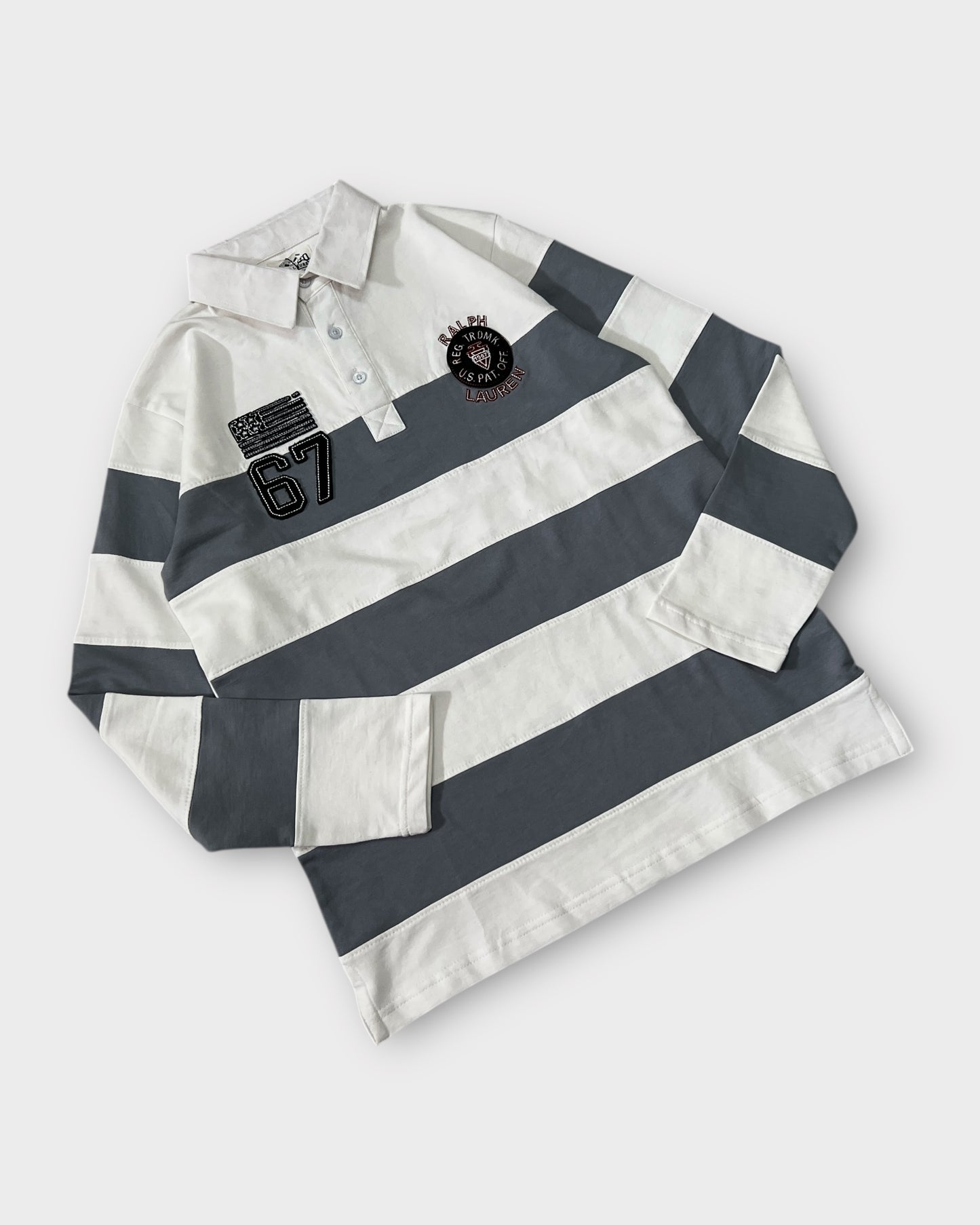 Polo Rugby Tshirt - Grey/White