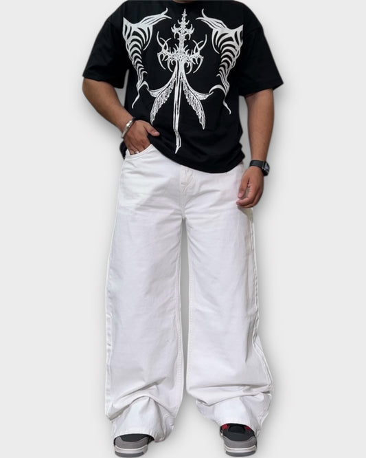 Crisp White Wide Leg Jeans