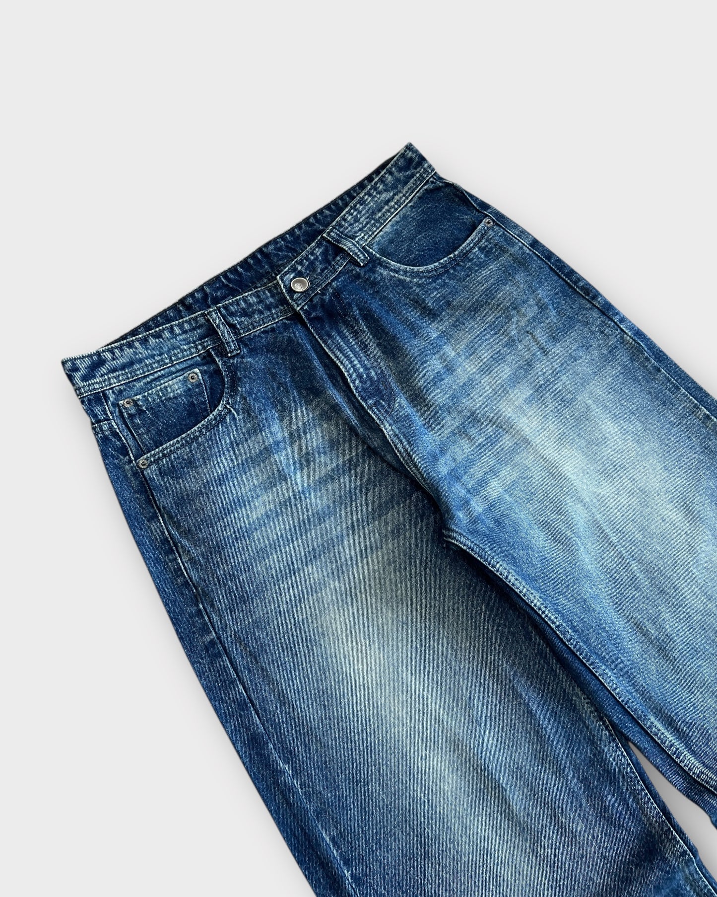 Urban Blue Vintage Wash Baggy Wide Leg Jeans
