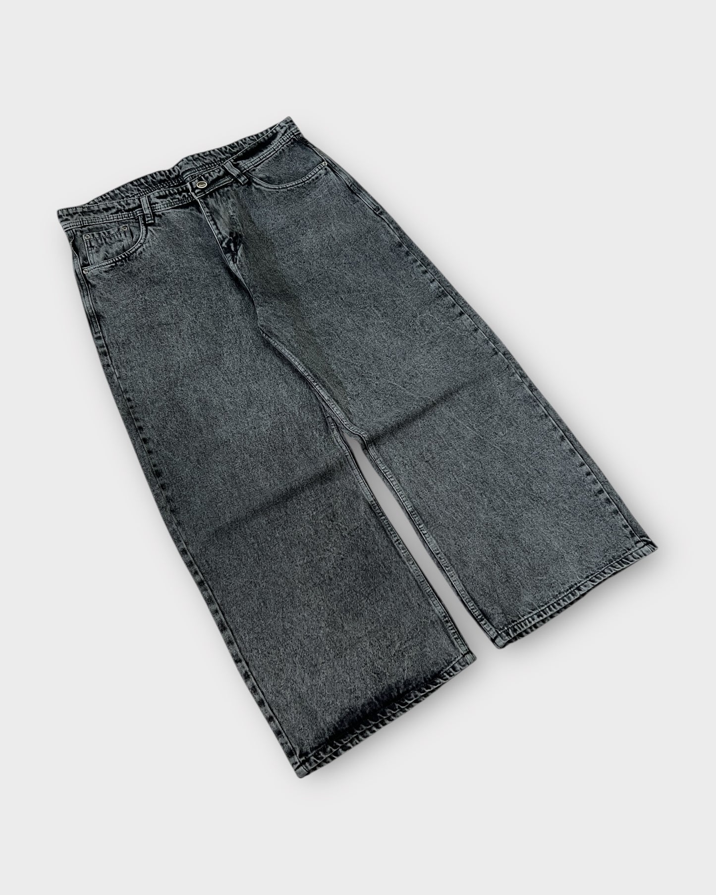 Light Charcoal Grey Wide Leg Baggy Jeans