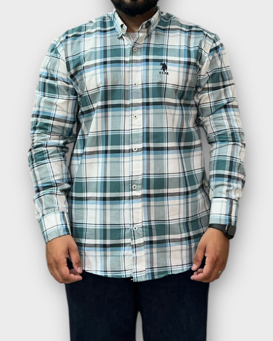 Classic Green Check Shirt Regular Fit