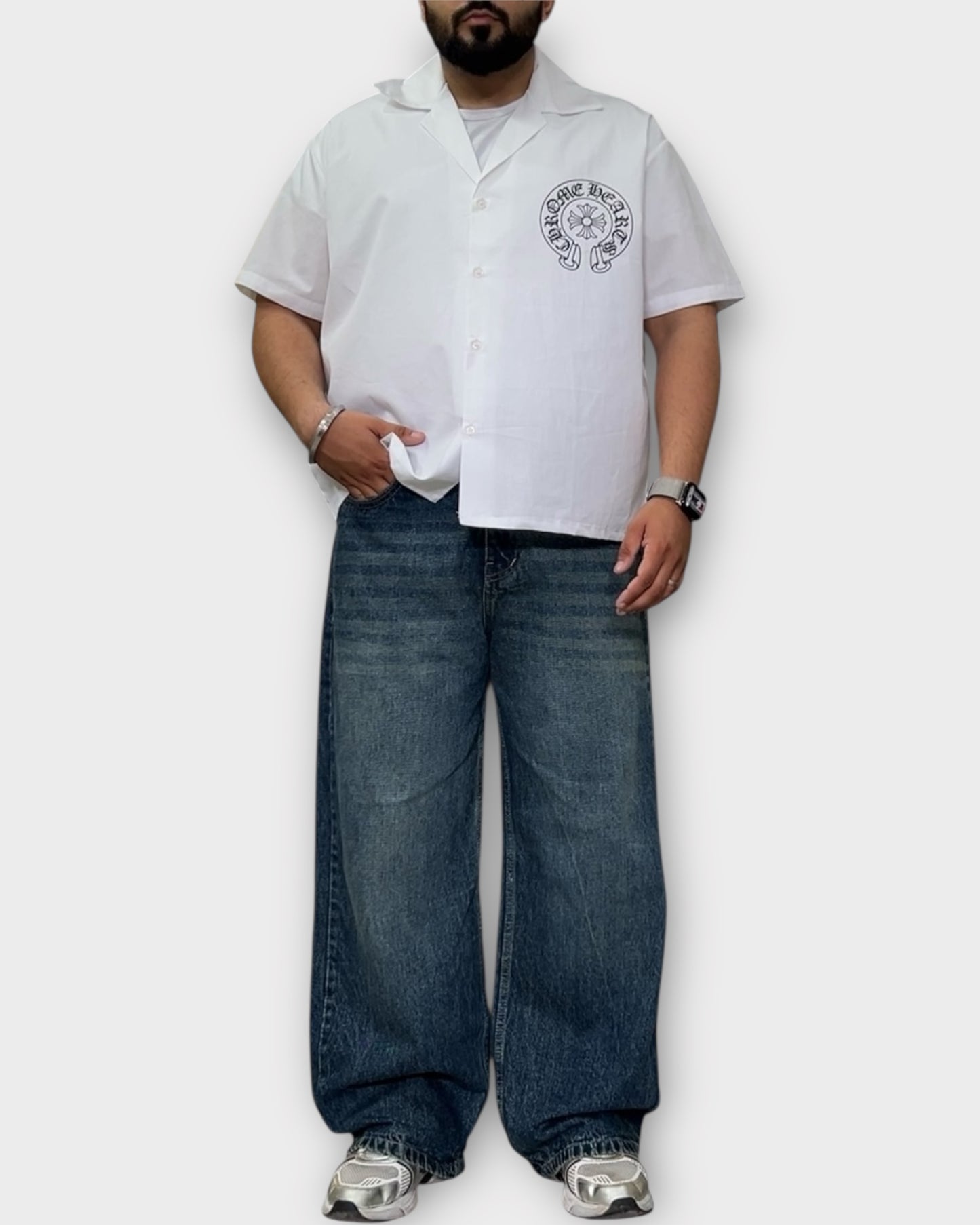 White Chrome Street Boxy Cut Shirt