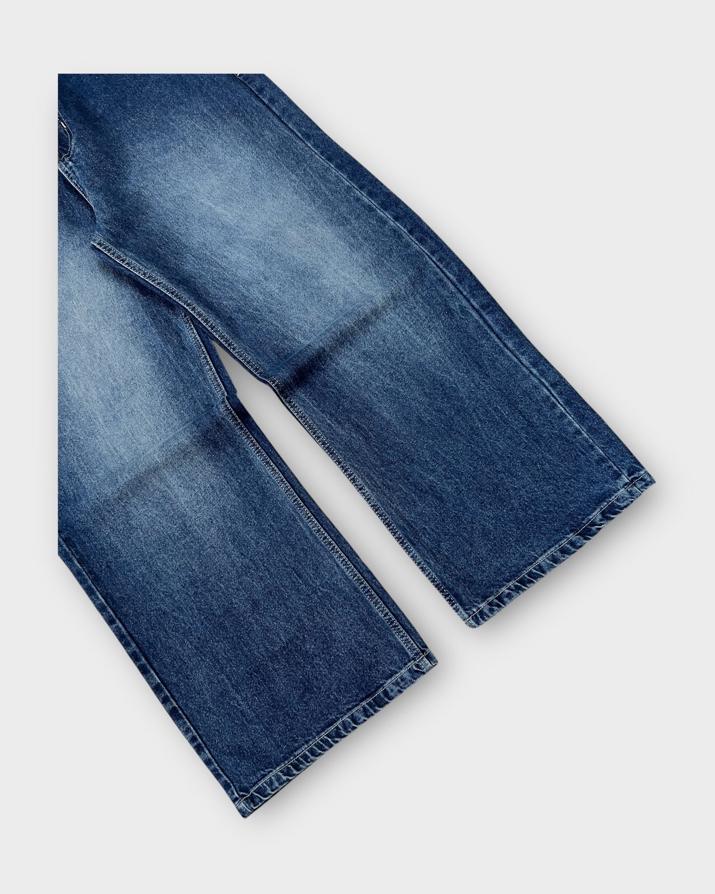 Classic Blue Wash Wide Leg Denim