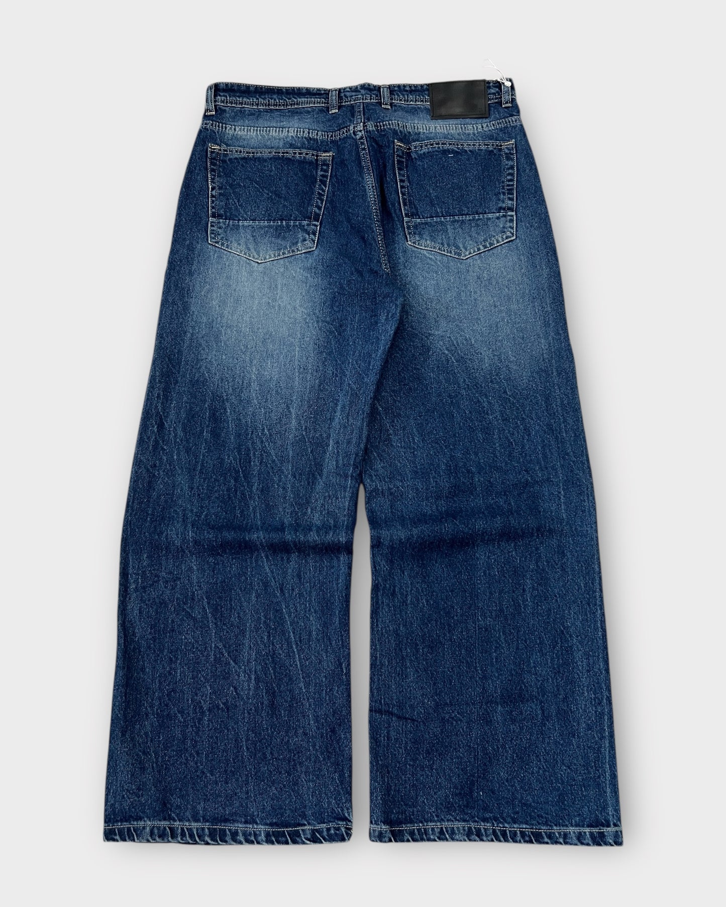 Classic Blue Wash Wide Leg Denim