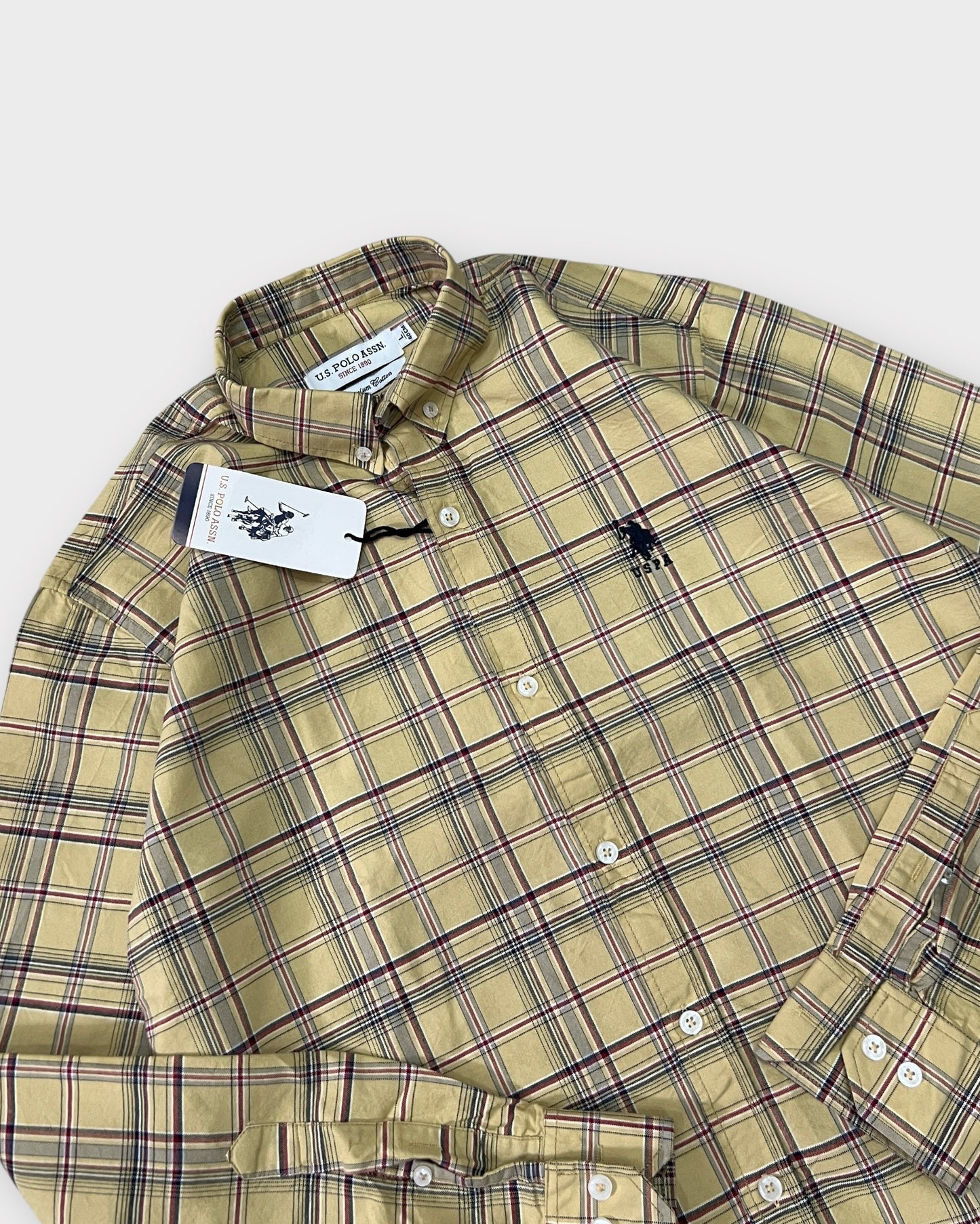 Classic Ash Yellow Check Shirt Regular Fit