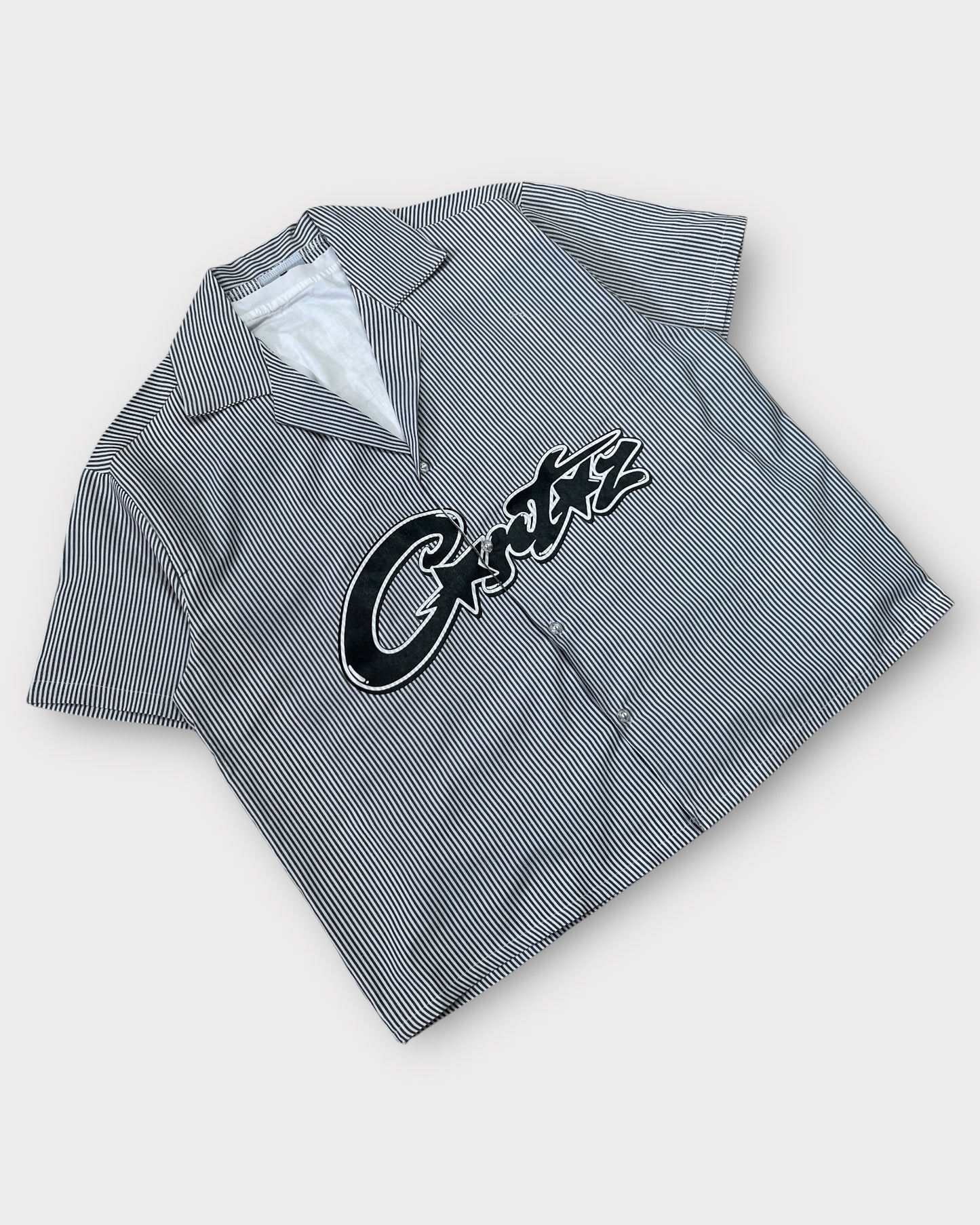 Grey Striped Cortiez Boxy Cut Shirt