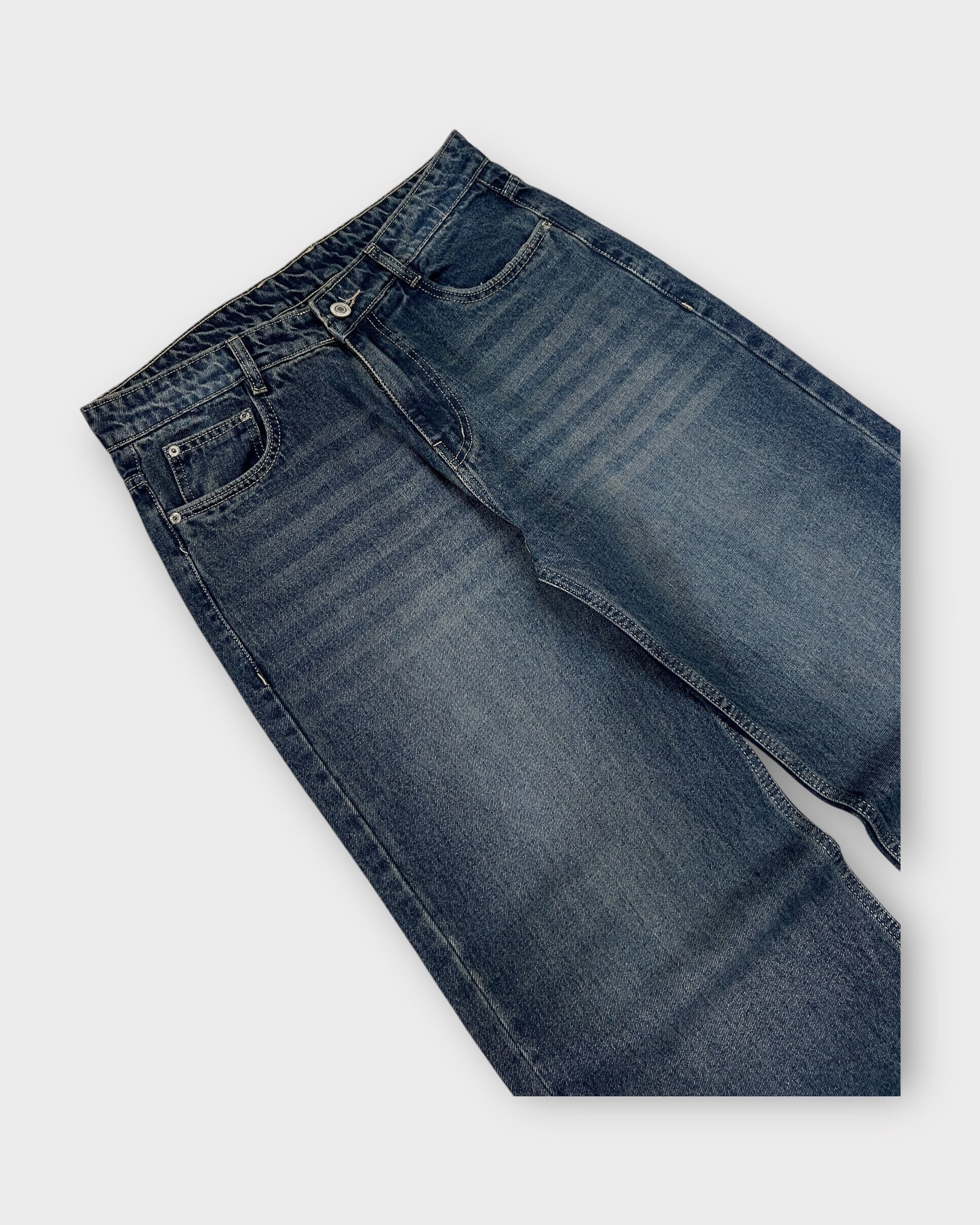 Retro Blue Wide Leg Denim
