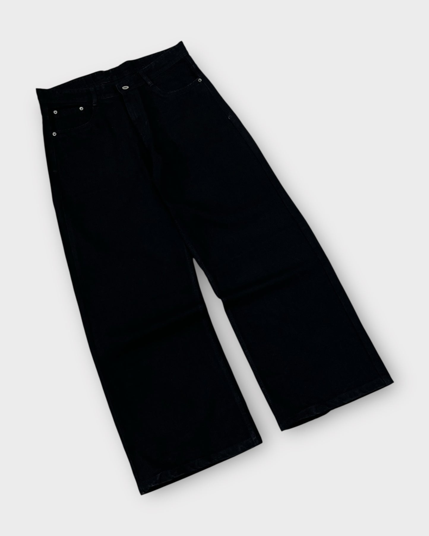 Jet Black Wide Leg Denim