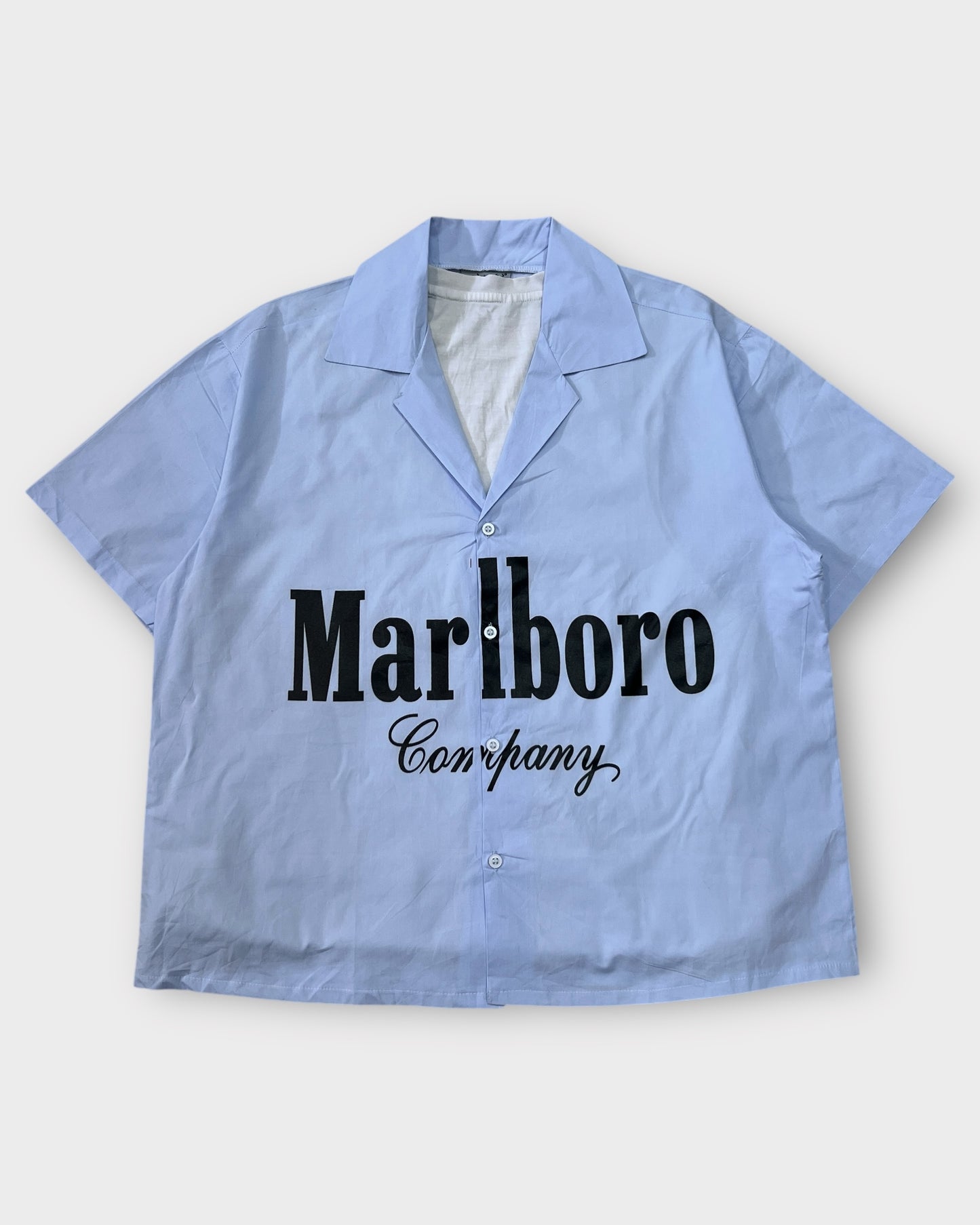 Blue Marlboro Street Boxy Cut Shirt