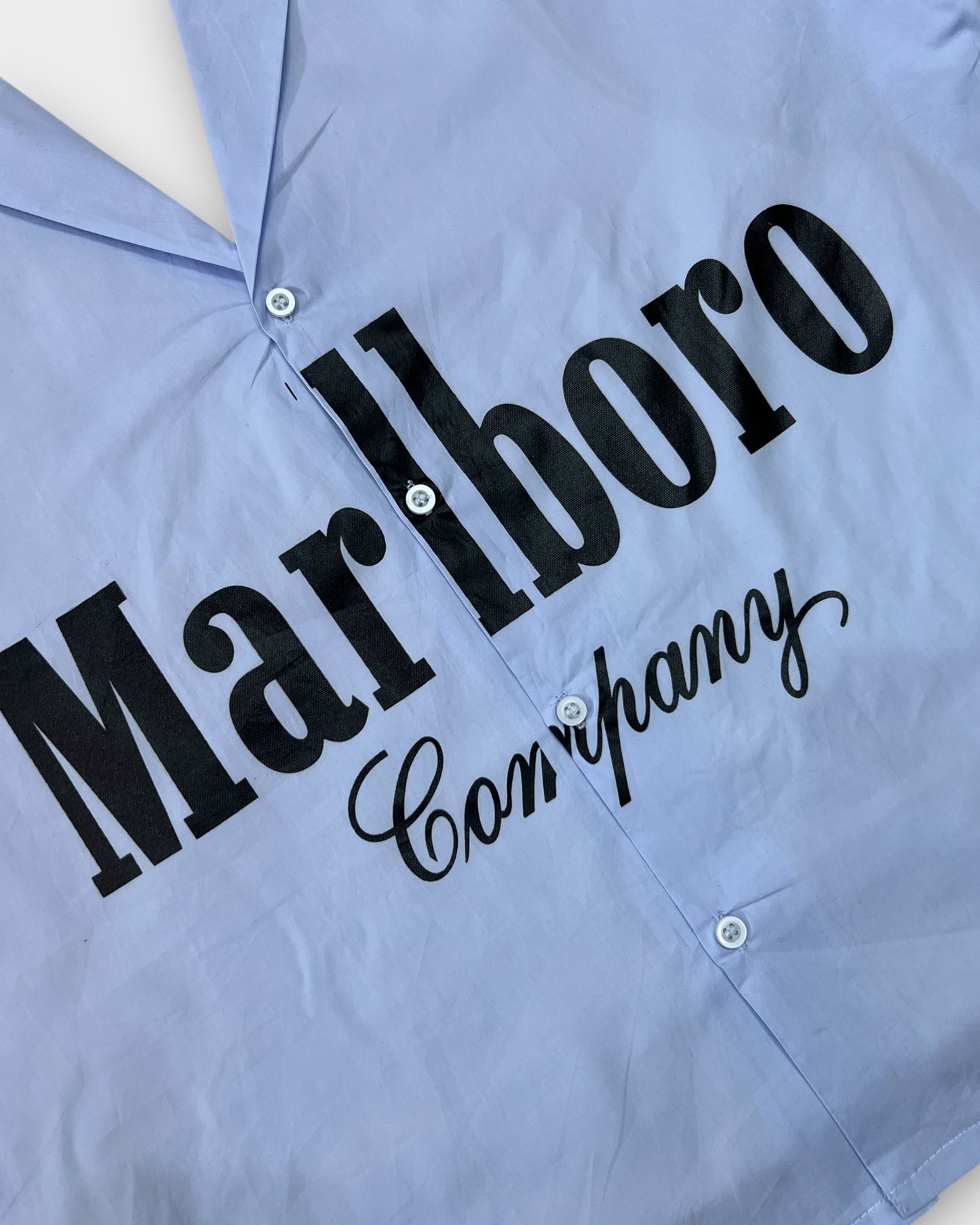 Blue Marlboro Street Boxy Cut Shirt